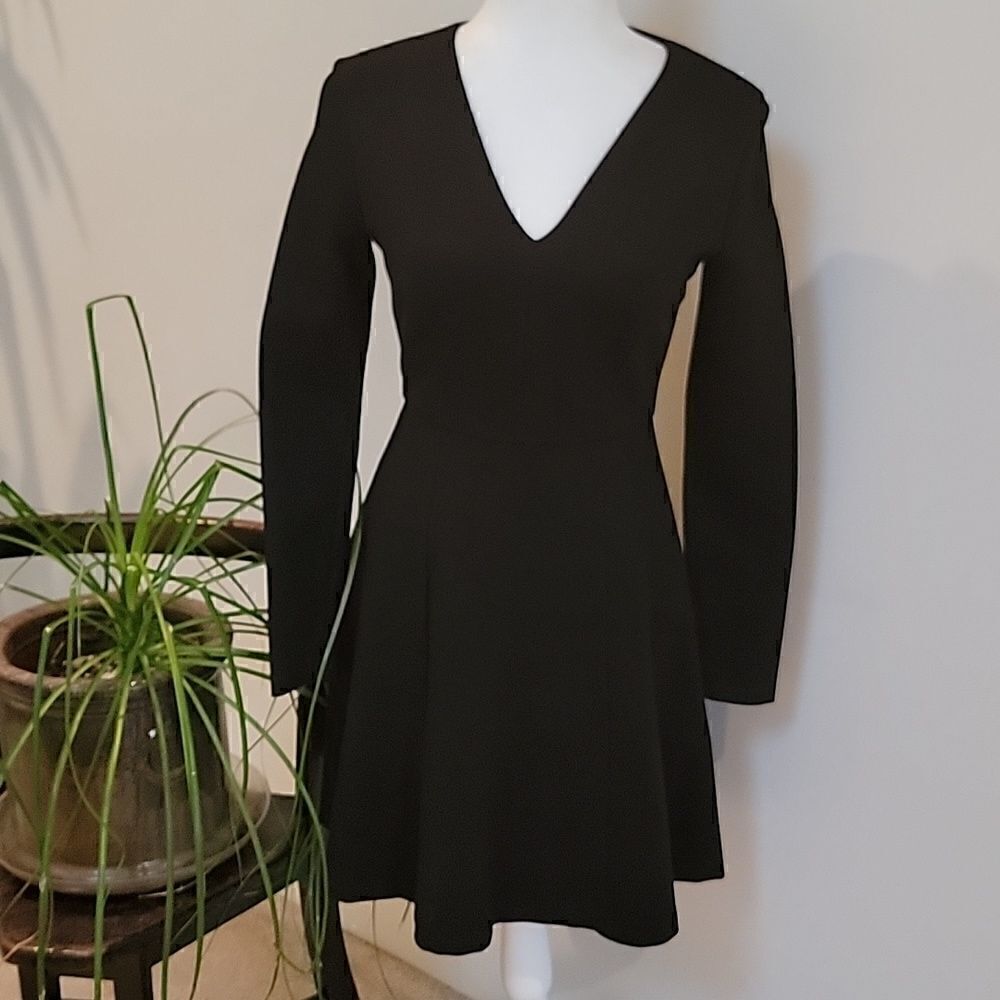 Saks Fifth Ave black fit and flare dress